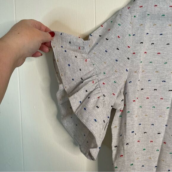 DREW Embroidered Rainbow Swiss Dot Top - Picture 2 of 5